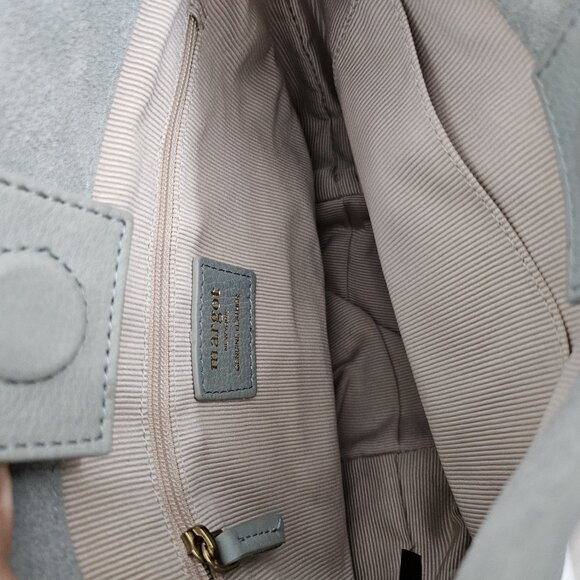 Margot New York Kaye Mini Bucket Suede Green Leather Crossbody Adjustable Strap - Picture 7 of 15